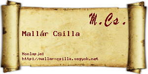 Mallár Csilla névjegykártya